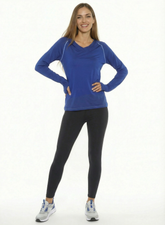 Royal blue Seaside Performance Hoodie by White Water Life with a front pocket and adjustable drawstrings.