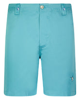 White Water Life Captain Shorts laid flat, showing navy blue fabric with adjustable drawstring waist and cargo pockets.