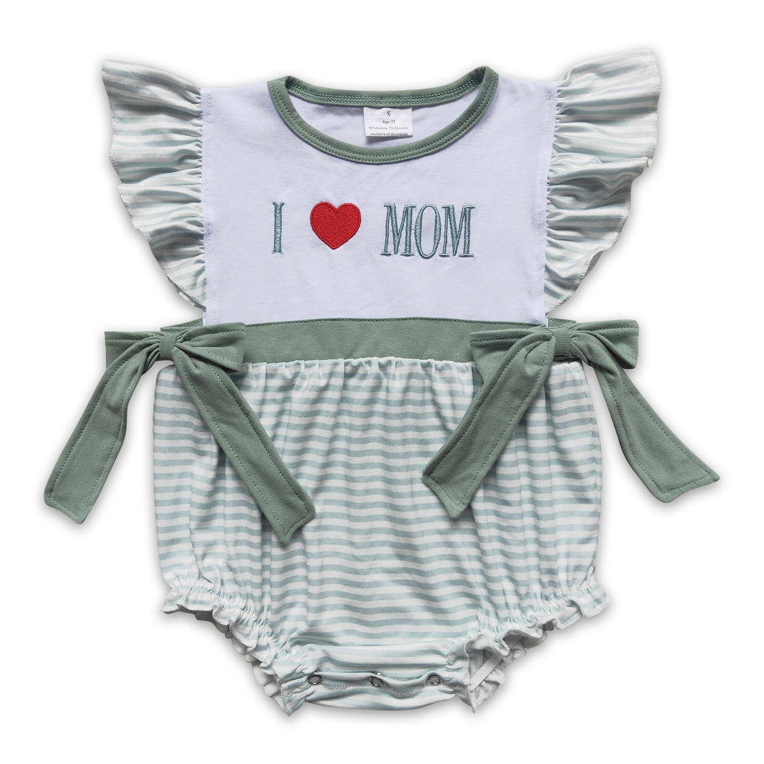 I love MOM stripe baby girls mother&