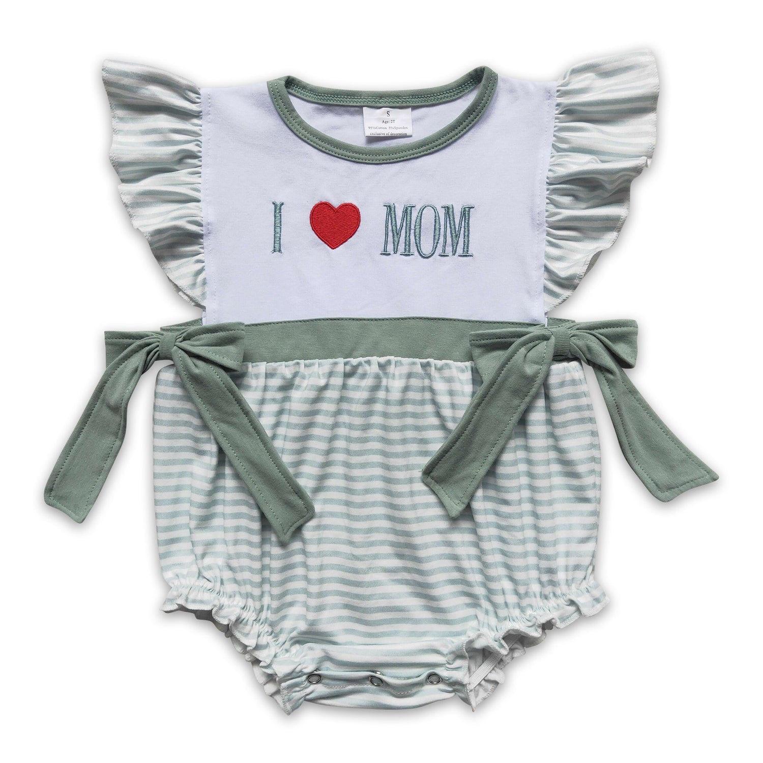 I love MOM stripe baby girls mother&
