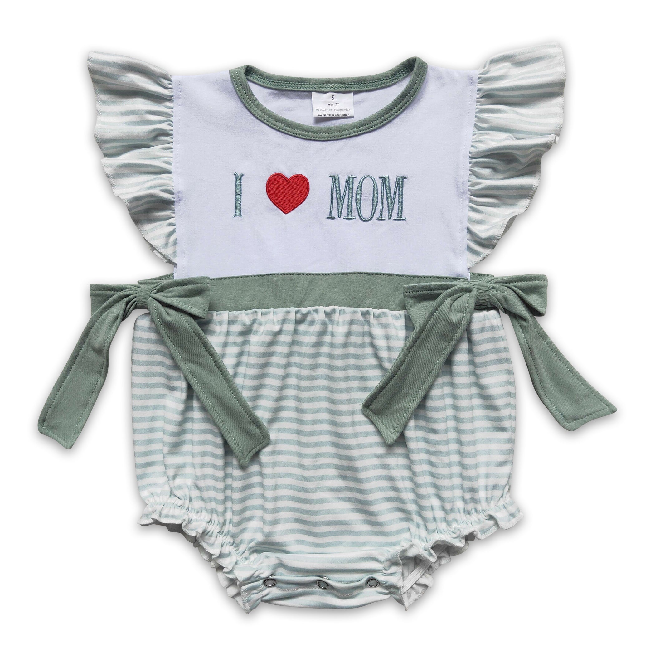 I love MOM stripe baby girls mother&