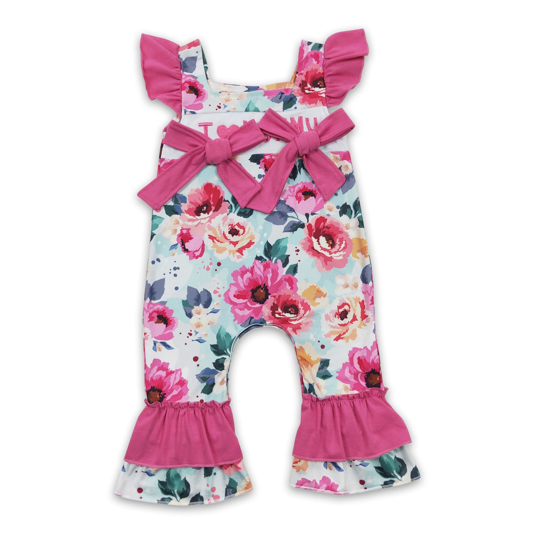 I love MOMMY floral baby girls mother&