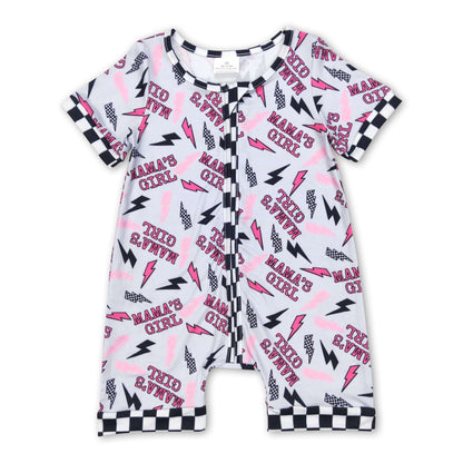 Plaid short sleeves mama&