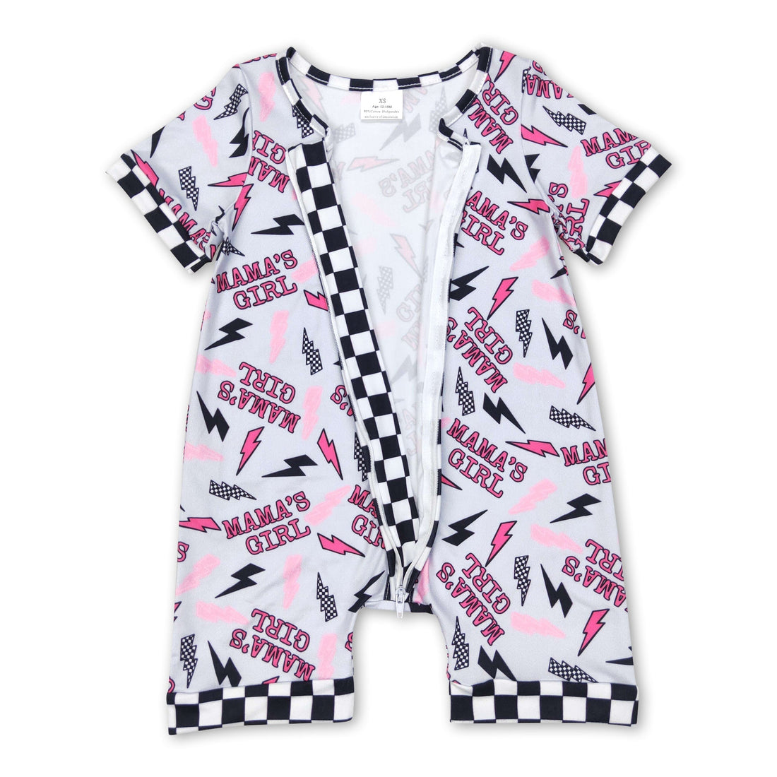 Plaid short sleeves mama&