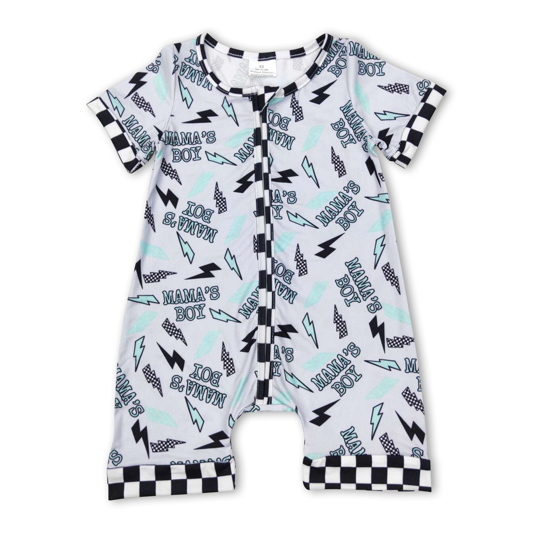 Plaid short sleeves mama&