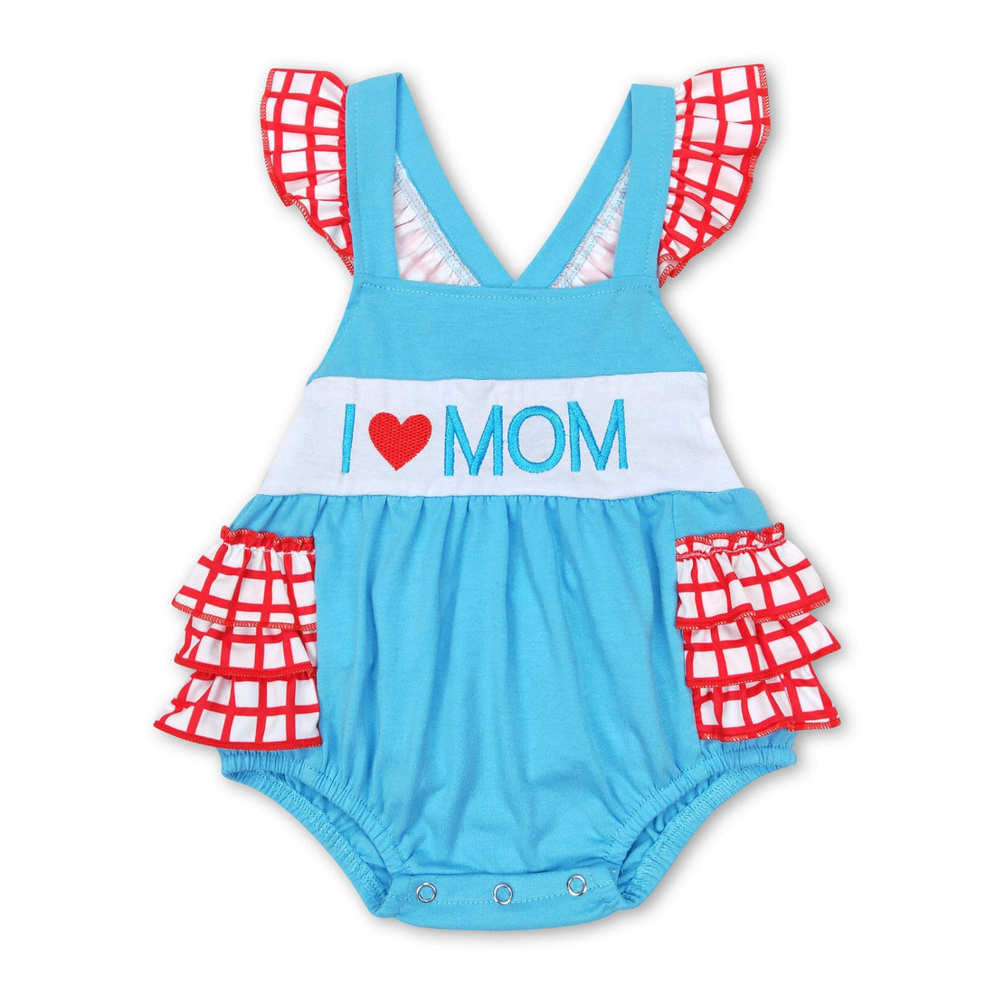 I love mom light blue plaid mother&