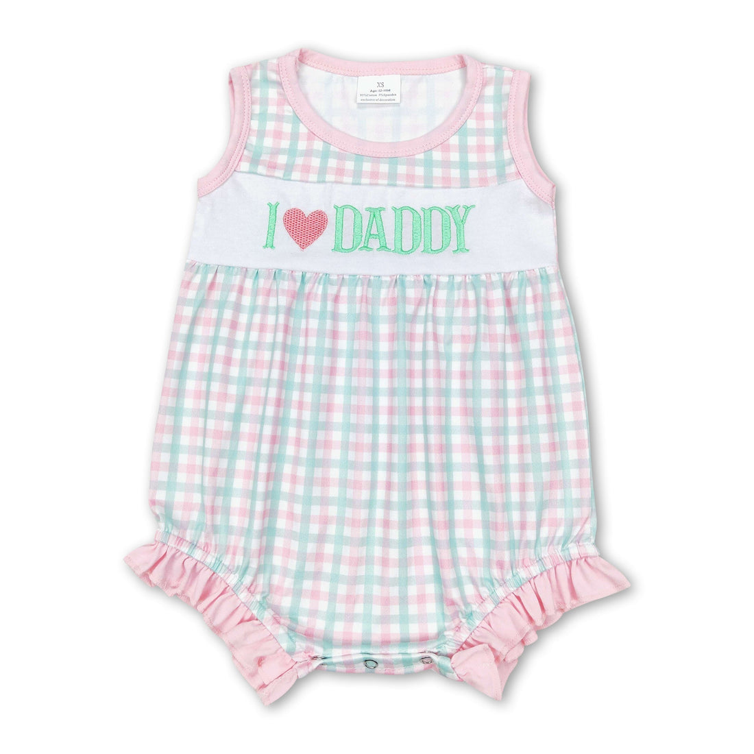 I love daddy pink plaid sleeveless father&