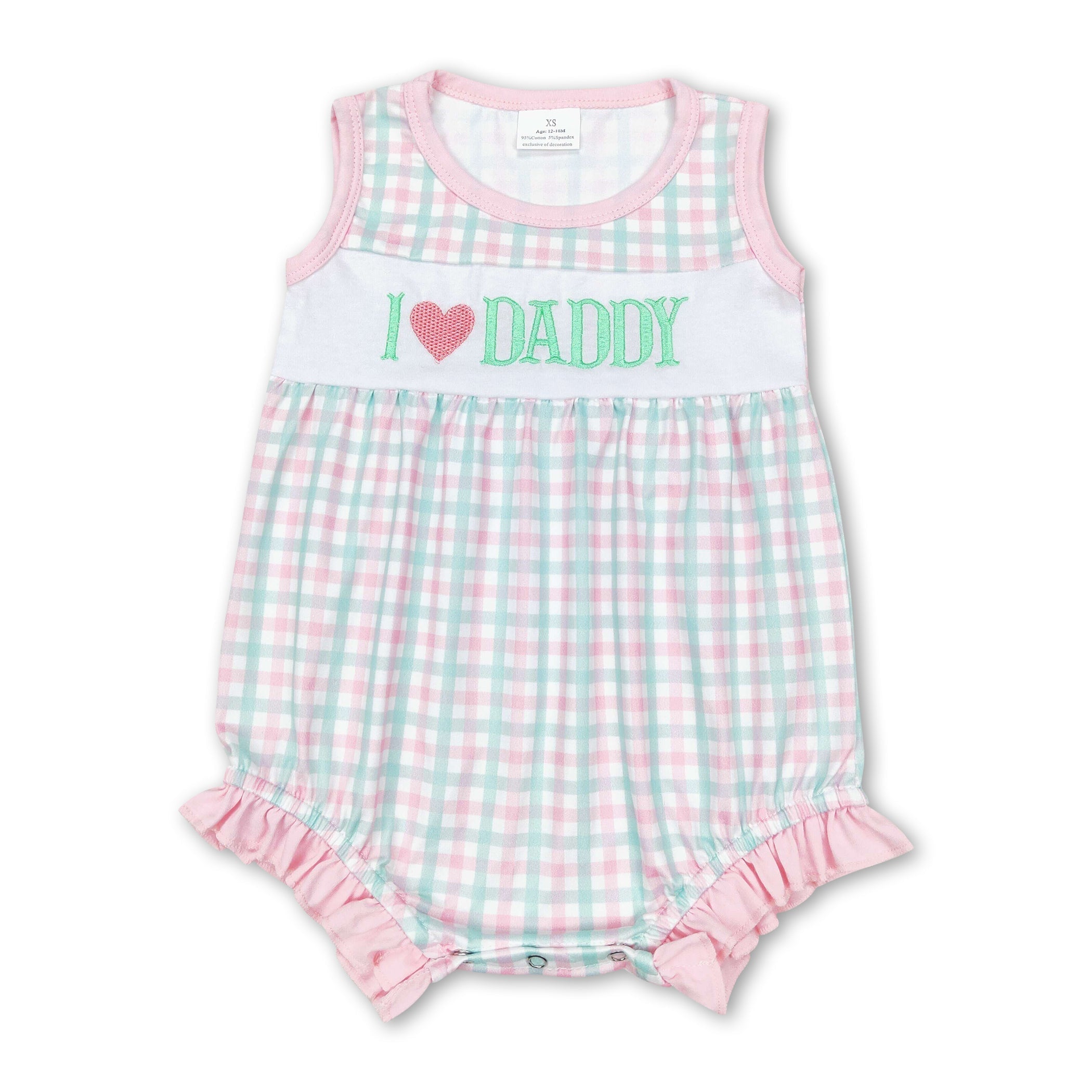 I love daddy pink plaid sleeveless father&