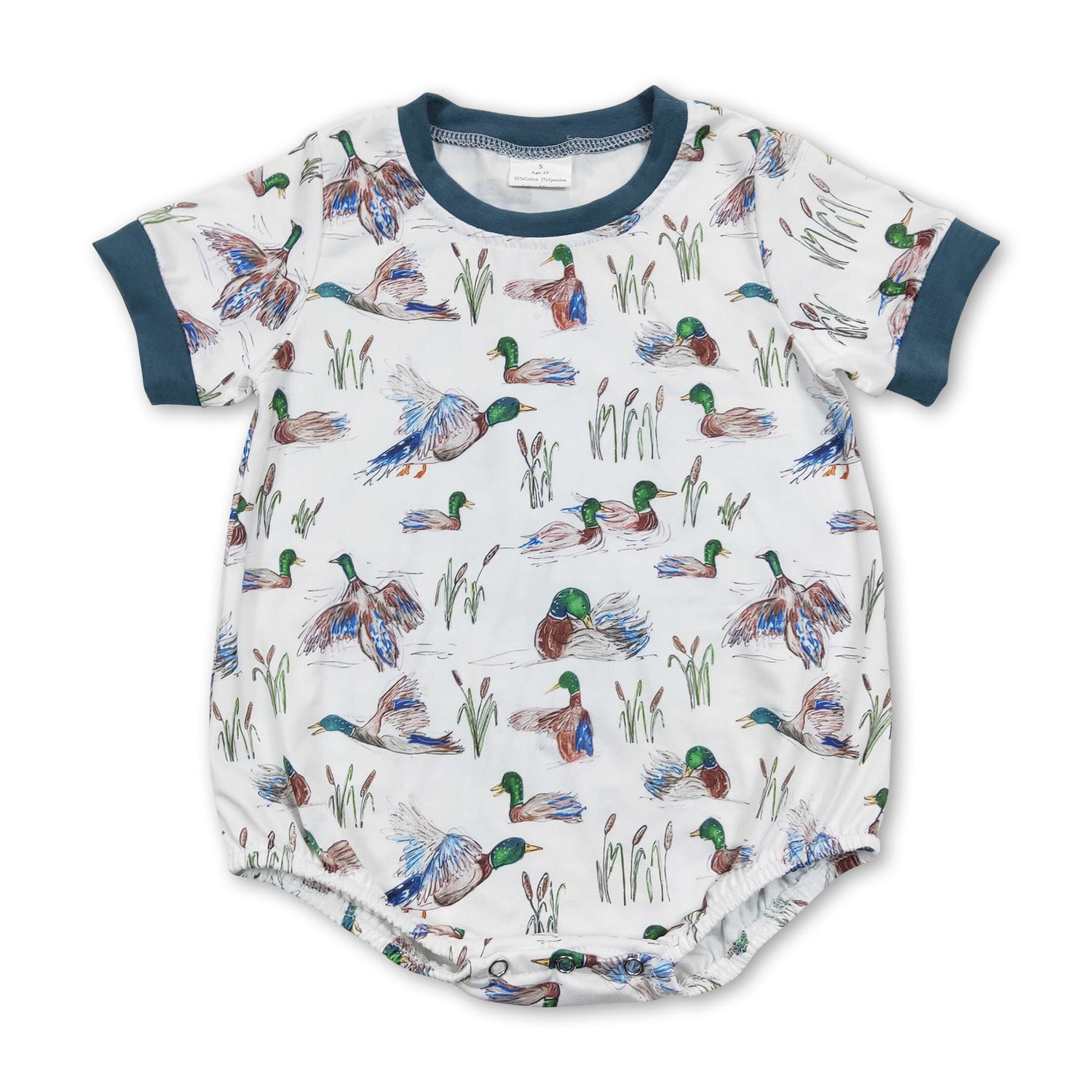 Short sleeves duck baby boys summer romper