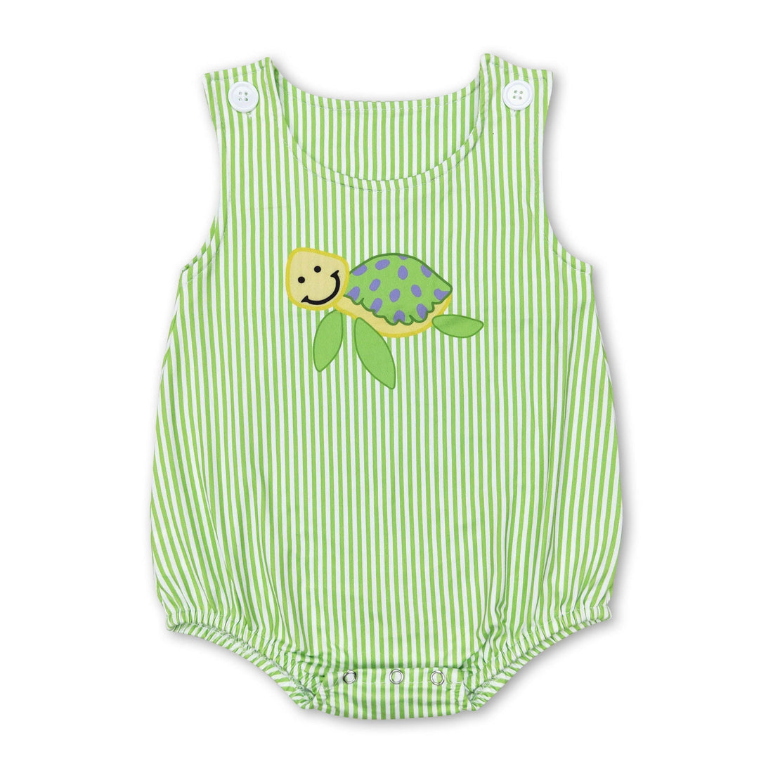 Sleeveless stripe turtle baby boys summer romper