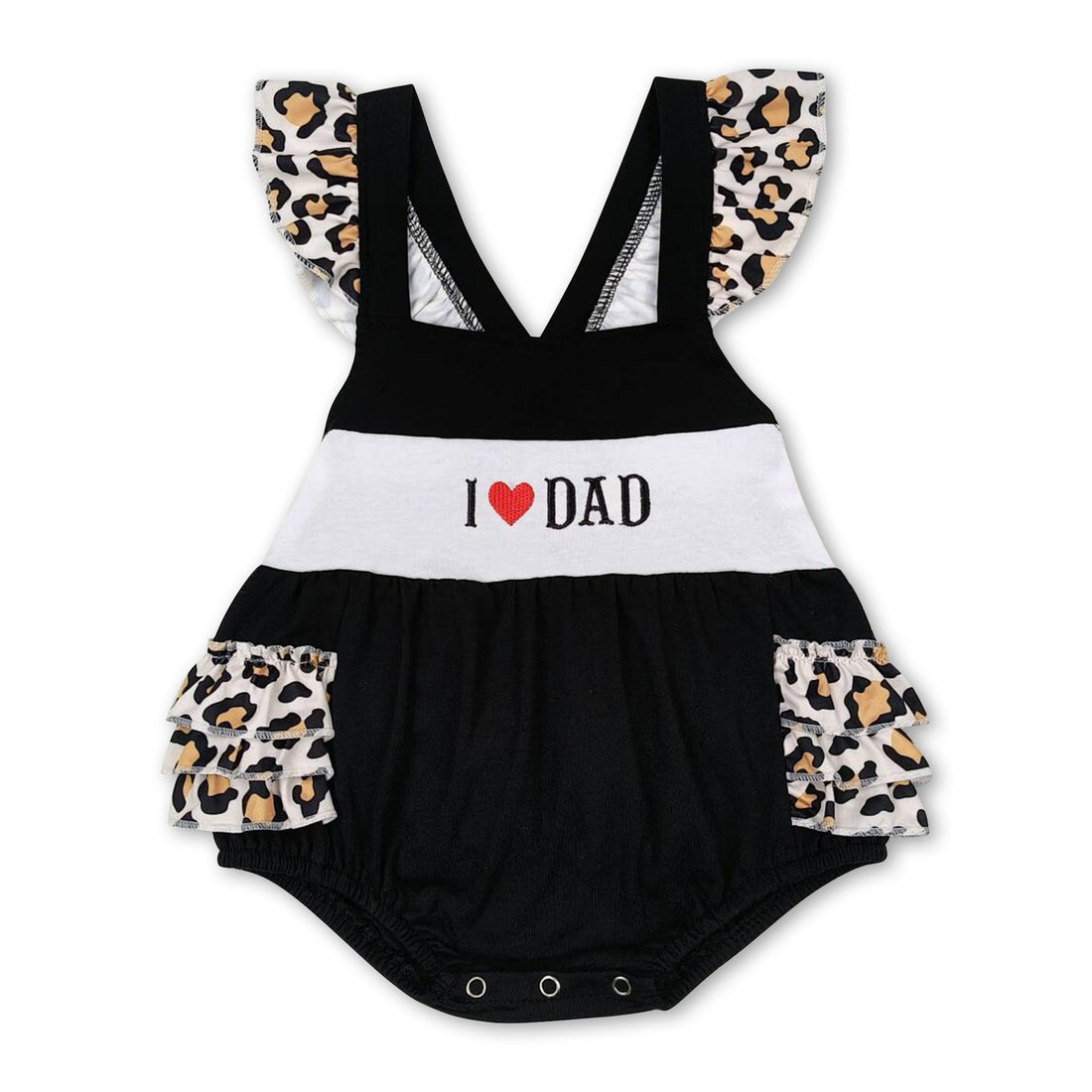 I love DAD black leopard baby girls father&