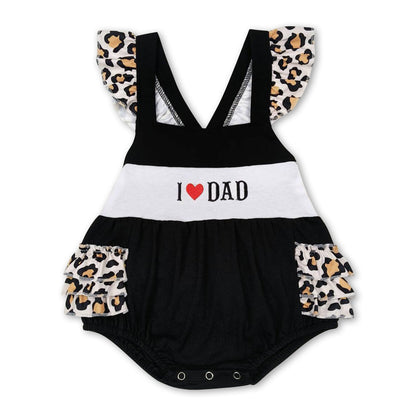 I love DAD black leopard baby girls father&