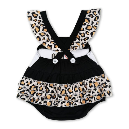 I love DAD black leopard baby girls father&