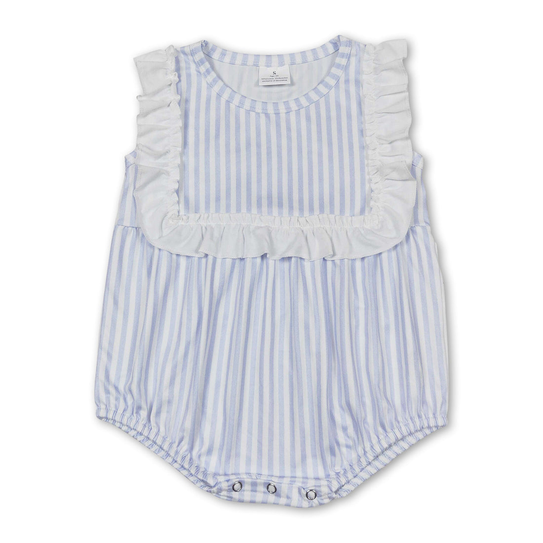 Sleeveless ruffle stripe baby girls summer romper