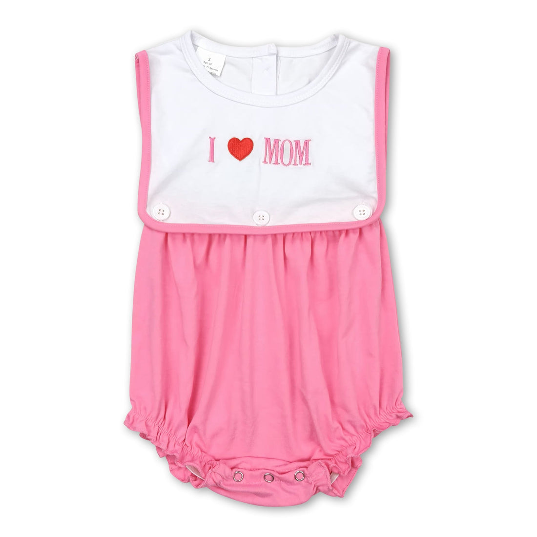 I love MOM sleeveless pink baby girls mother&