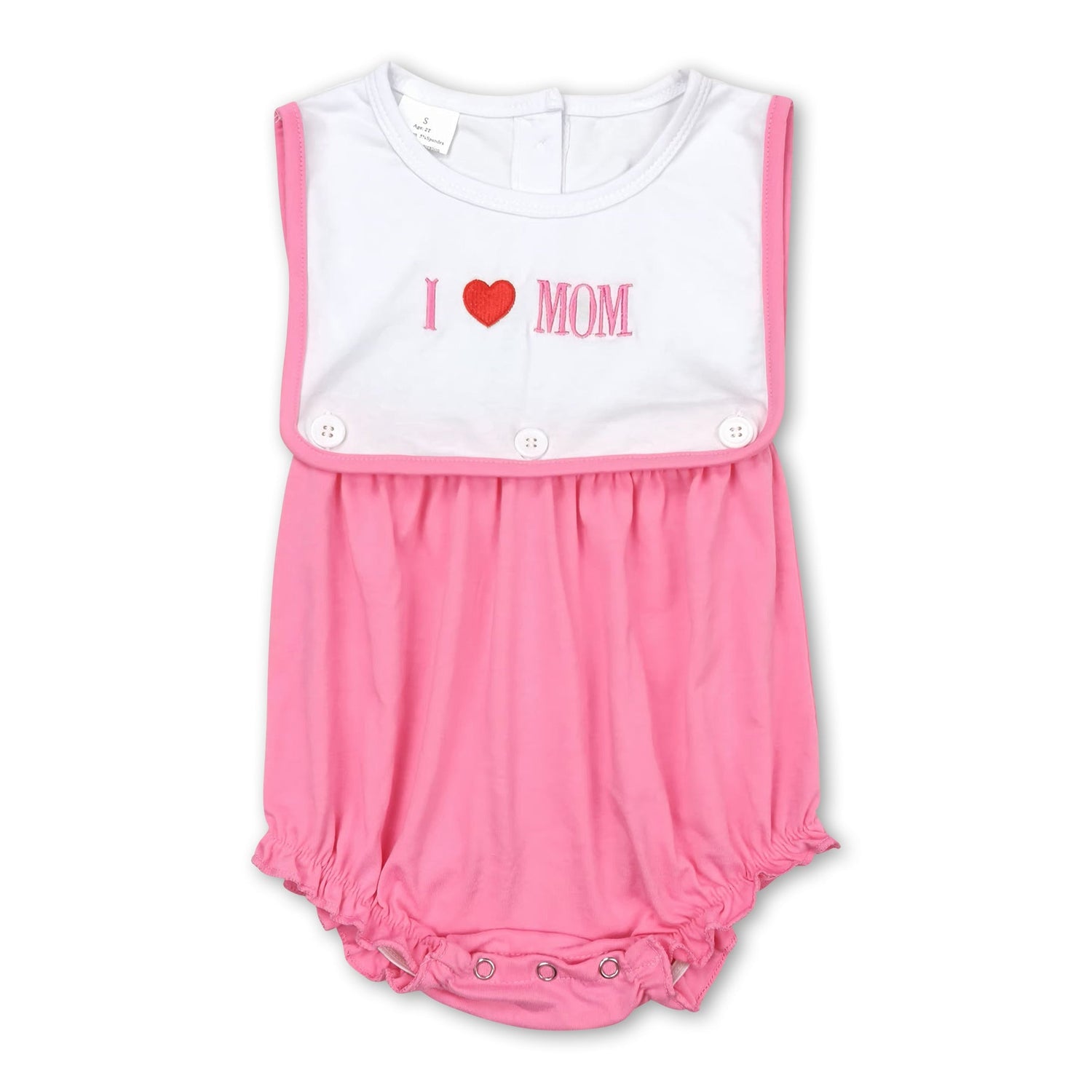 I love MOM sleeveless pink baby girls mother&