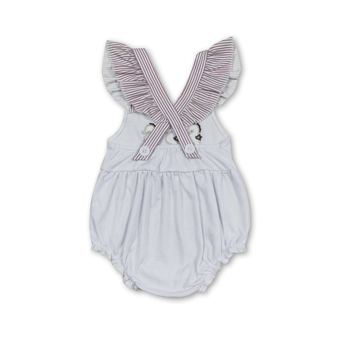 Flutter sleeves seahorse baby girls summer romper