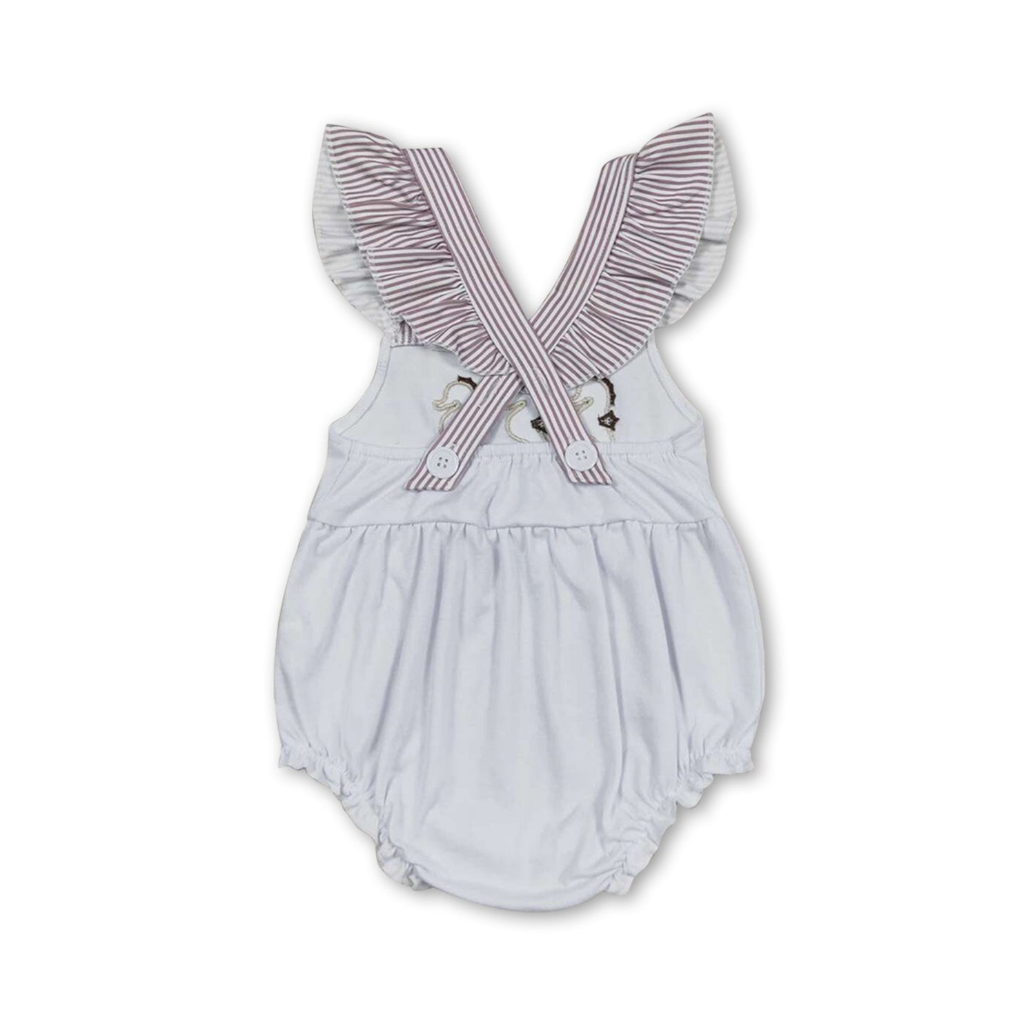Flutter sleeves seahorse baby girls summer romper