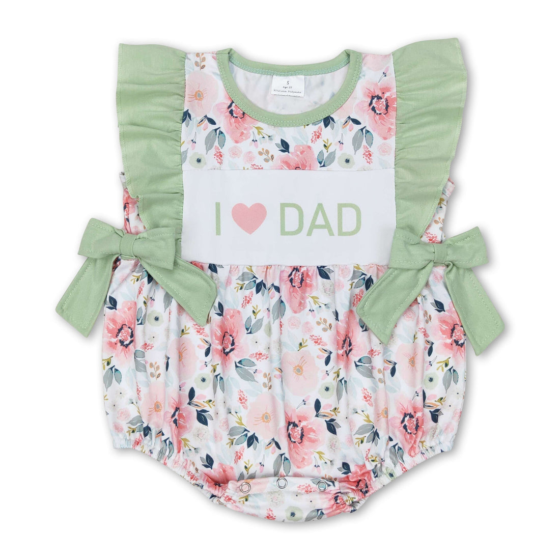 I love DAD mint floral baby girls father&
