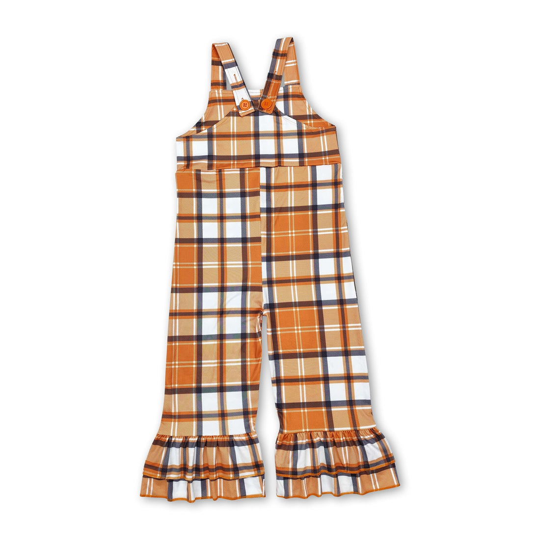 Plaid suspender kids girls fall bell bottom overalls