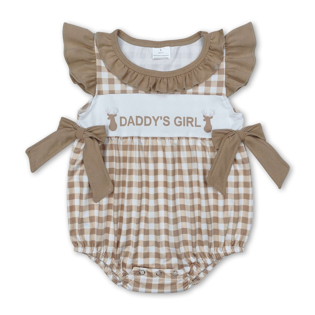 Khaki plaid flutter sleeves daddy&