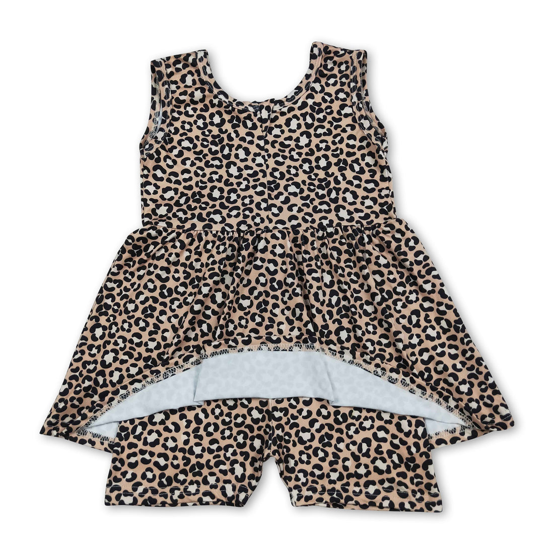 Sleeveless leopard print girls&