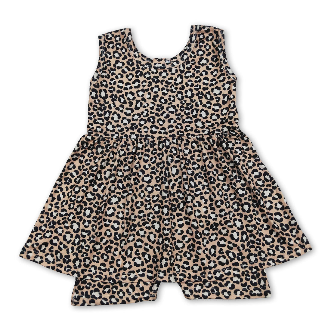 Mini Rodeo sleeveless leopard print kids girls summer one-piece jumpsuit, stylish and lightweight for warm weather.