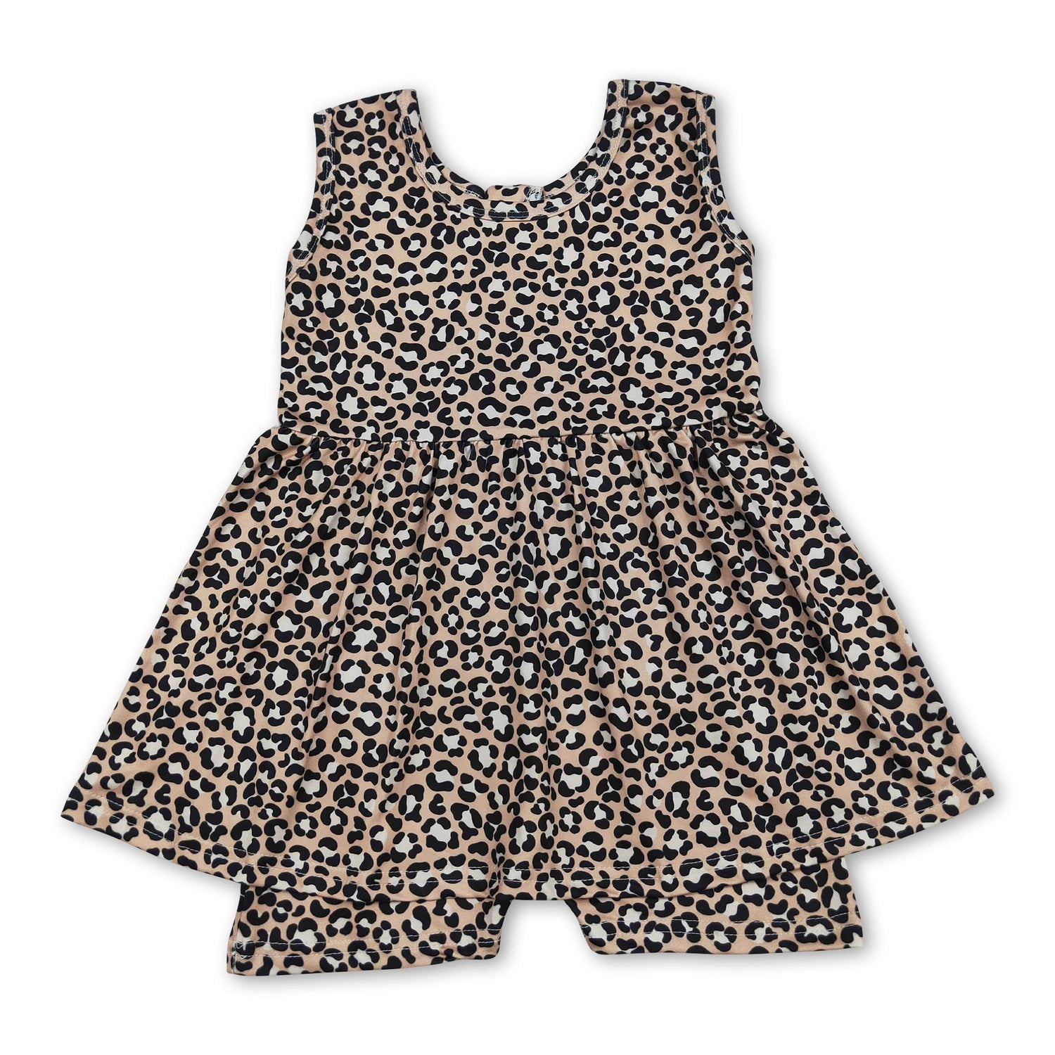Sleeveless leopard kids girls summer one piece jumpsuit