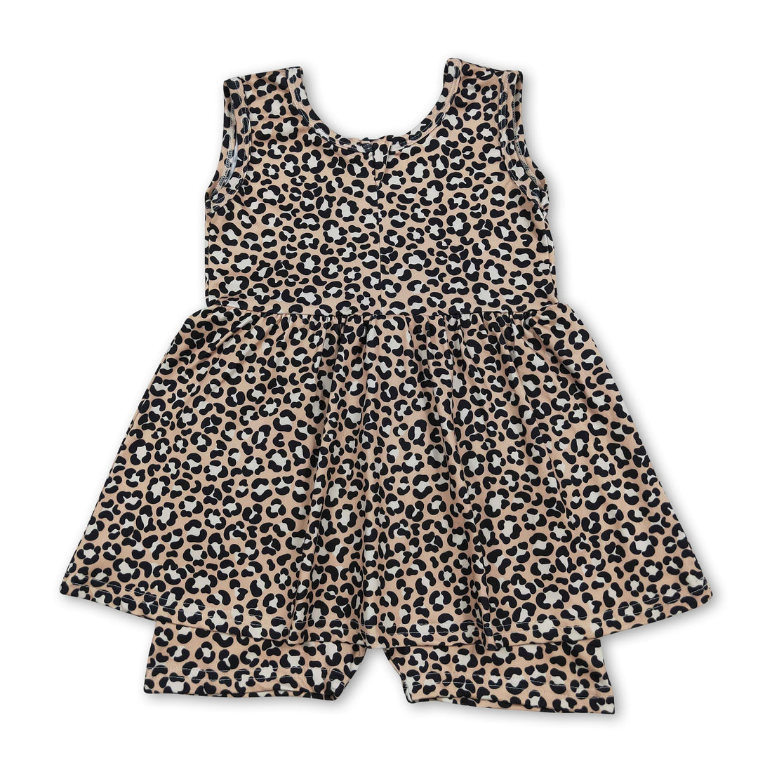 Sleeveless leopard print girls&