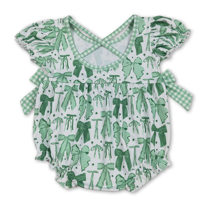 Short sleeves green bow girls St Patrick&