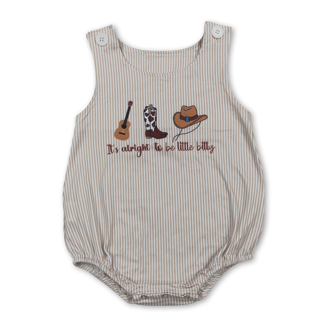 Mini Rodeo boy sleeveless stripe western baby romper with "It&