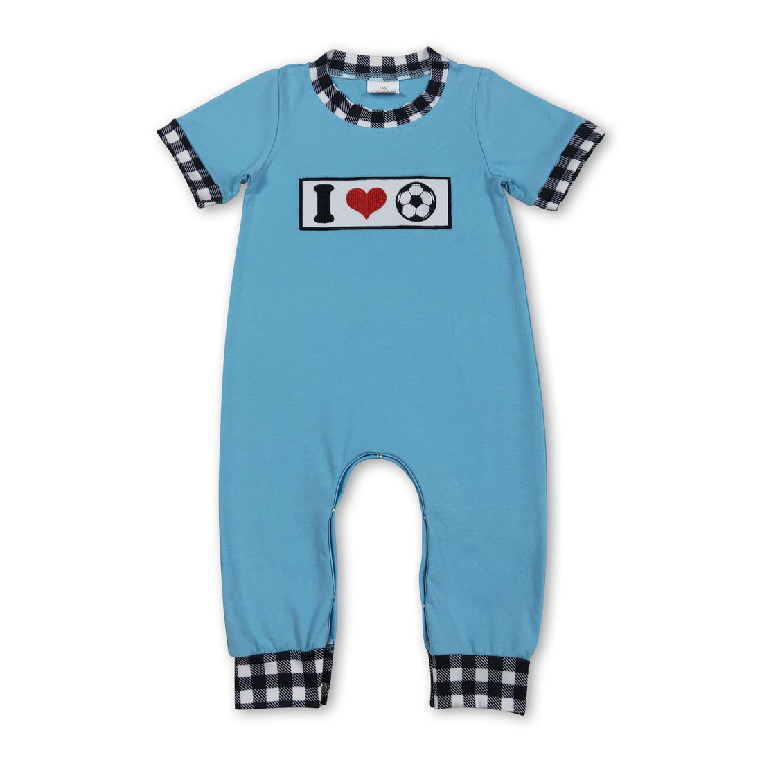 Short sleeves I love soccer baby boy romper