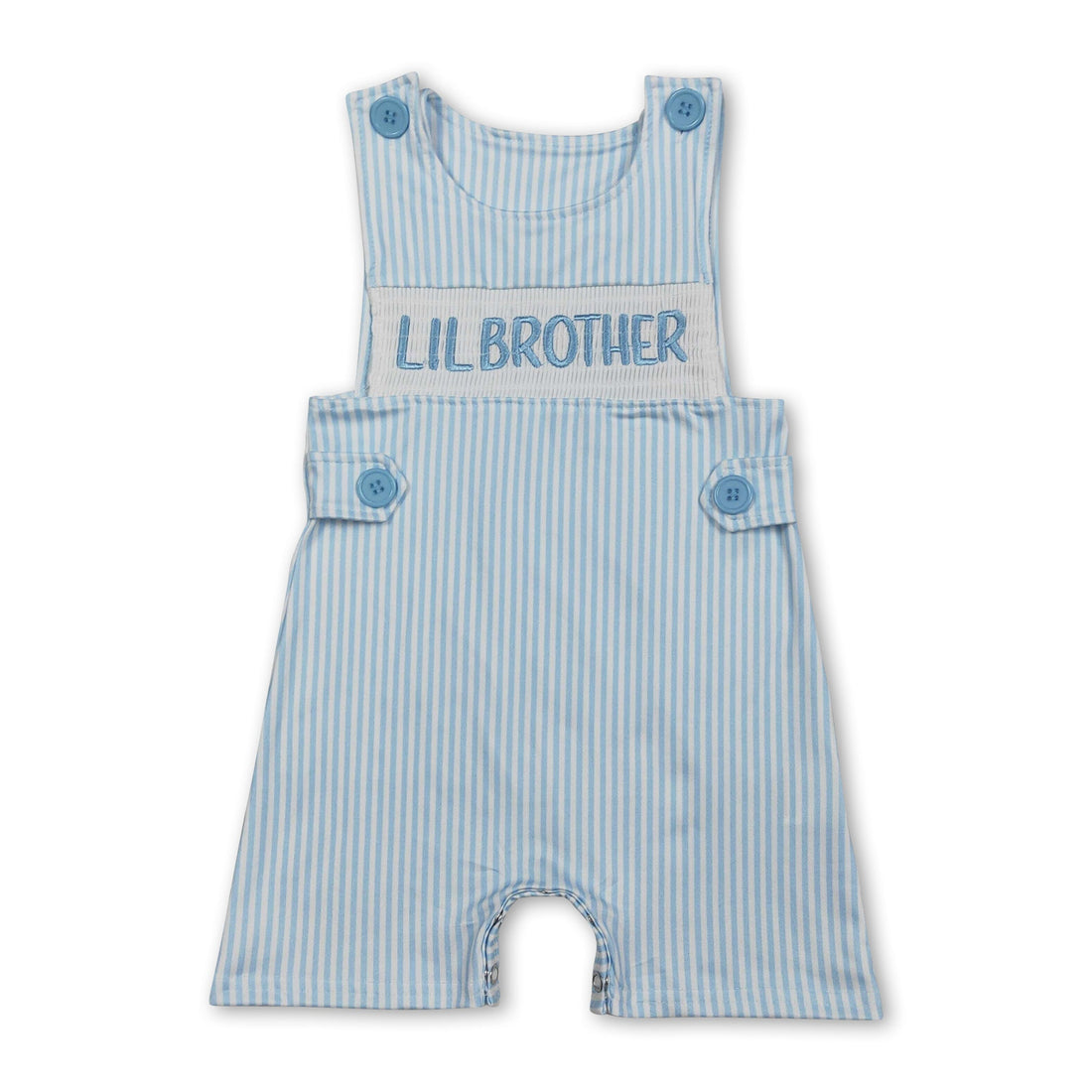 Sleeveless stripe lil brother baby boy romper