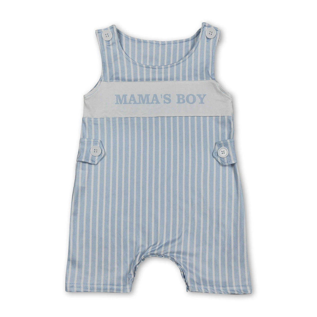 Mini Rodeo sleeveless stripe boy romper for babies, perfect for summer, featuring comfortable fabric and playful design.
