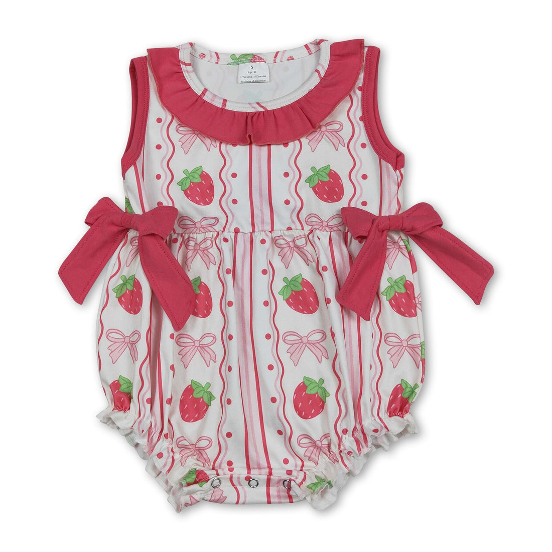 Mini Rodeo sleeveless strawberry bow baby girl&