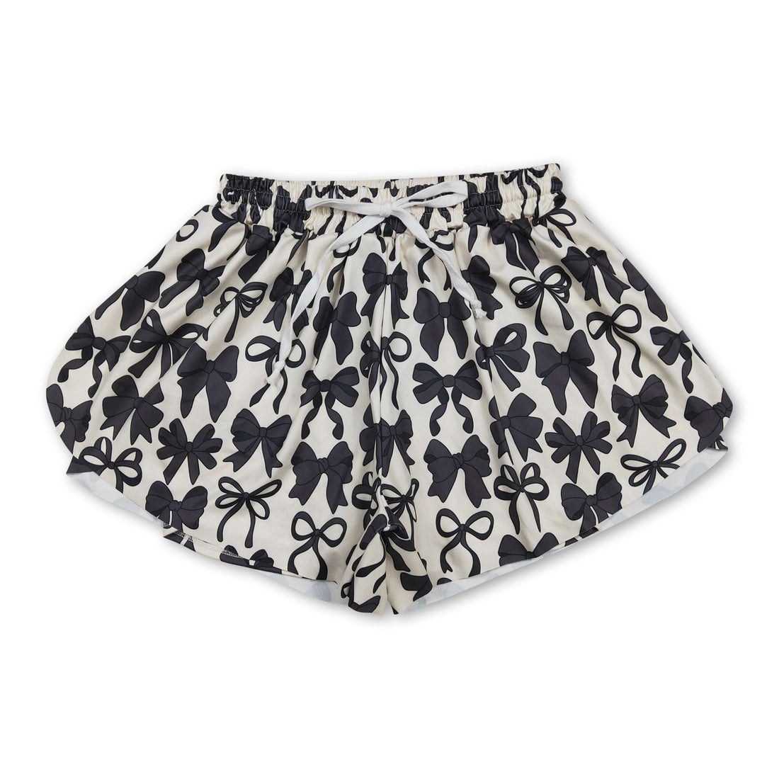 Black bows adult women summer active shorts