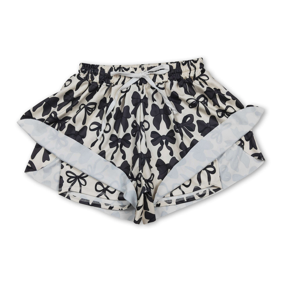 Black bows adult women summer active shorts