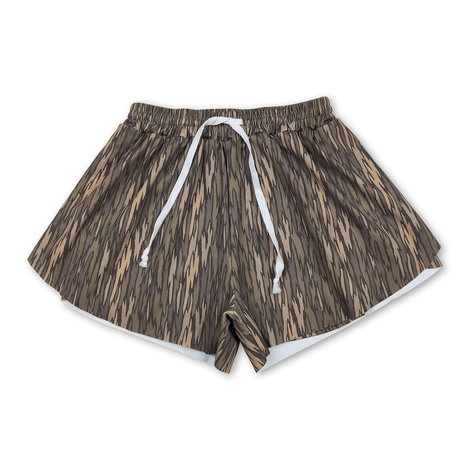 Olive camo adult women summer active shorts