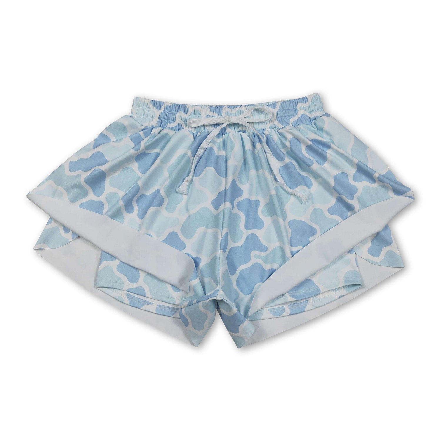 Light blue camo adult women summer active shorts