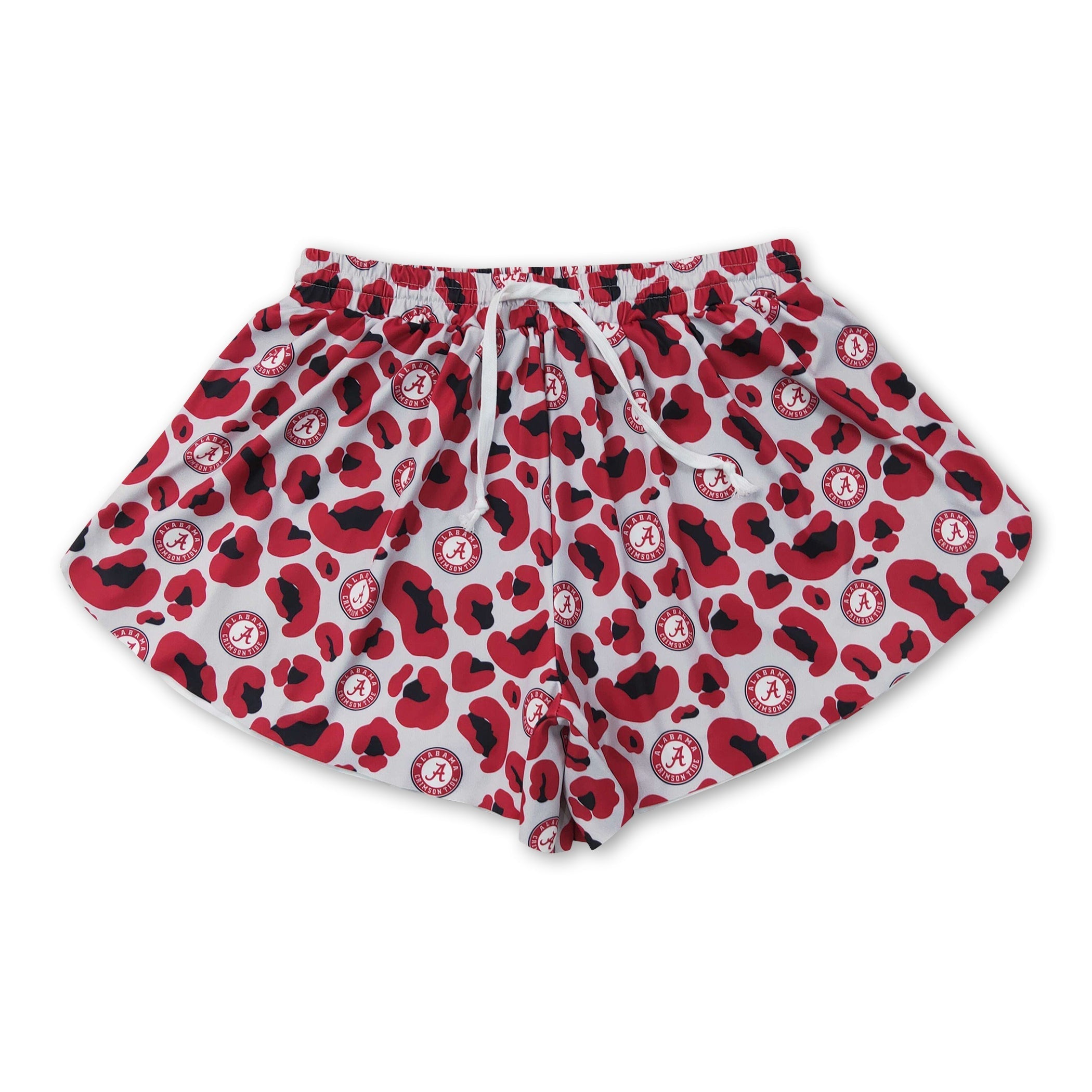 Red leopard A adult women team active shorts