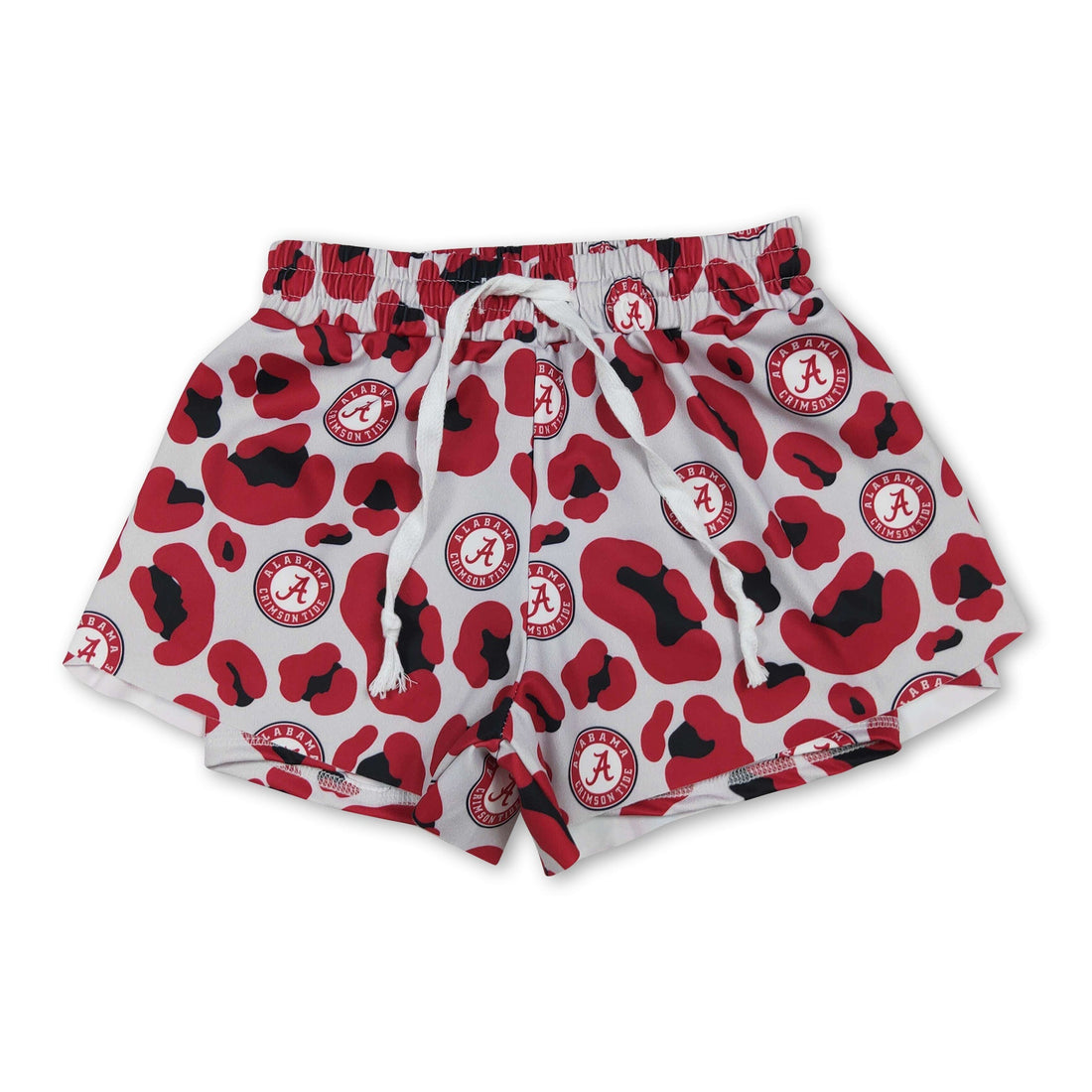 Red leopard print girl shorts by Mini Rodeo, perfect for active summer wear, featuring a stylish and comfortable design for kids.