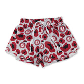 Red leopard print girl shorts by Mini Rodeo, perfect for active summer wear, featuring a stylish and comfortable design for kids.