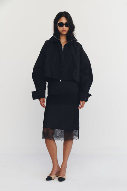 Amaryllis Cropped Jacket In Black