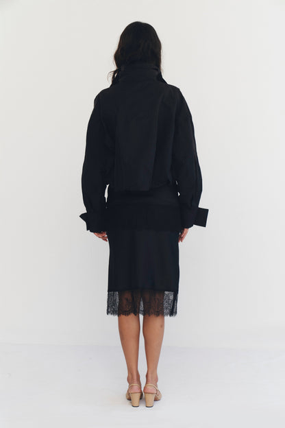 Amaryllis Cropped Jacket In Black
