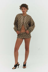Findmenowthelabel Fabio voile jacket in cream and mocha, lightweight jacket with soft fabric and stylish design.