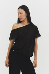 Black BRISA top by findmenowthelabel, featuring a stylish, fitted design with a scoop neckline and sleeveless cut.