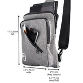 Shield Your Body SYB Sling Bag backpack with adjustable strap and multiple compartments, shown in a close-up image.
