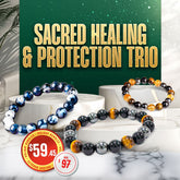 Sacred Healing & Protection Trio bundle by Conscious Items, featuring spiritual tools for healing and protection.