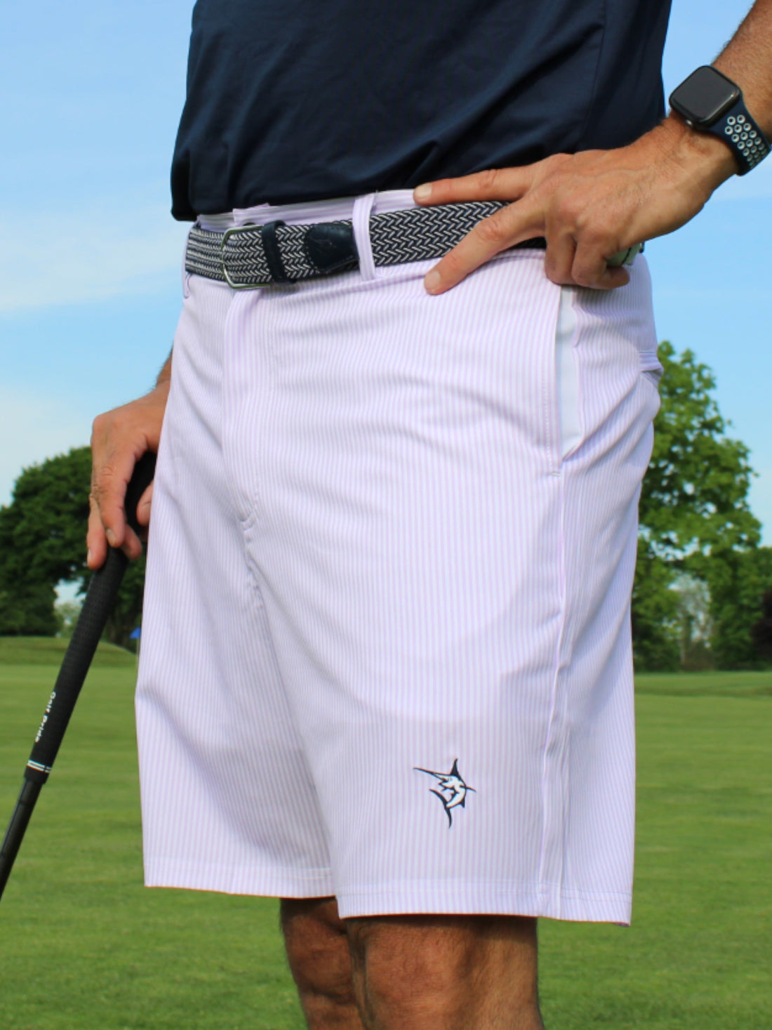Pink seersucker shorts by White Water Life, effortless performance Freeport Short designed for comfortable casual wear.