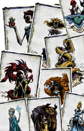 Set of Disney Darkness Prints posters featuring dark-themed artwork from Any Means Necessary Clothing.